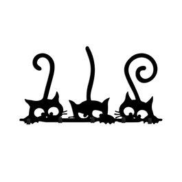 Wallity Hidden Cats Gancho de pared de metal negro
